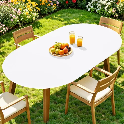 Miniatura 47 de Moosfor Mantel redondo de elastano, elástico ajustable impermeable para mesas de 18 a 24 pulgadas, mantel de picnic elástico lavable para Azul