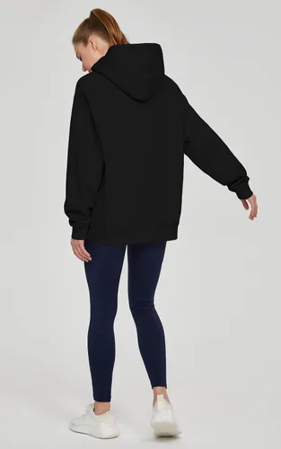 Miniatura 4 de THE GYM PEOPLE Sudadera con capucha de gran tamaño para mujer, ajuste holgado, forro polar suave, con bolsillos