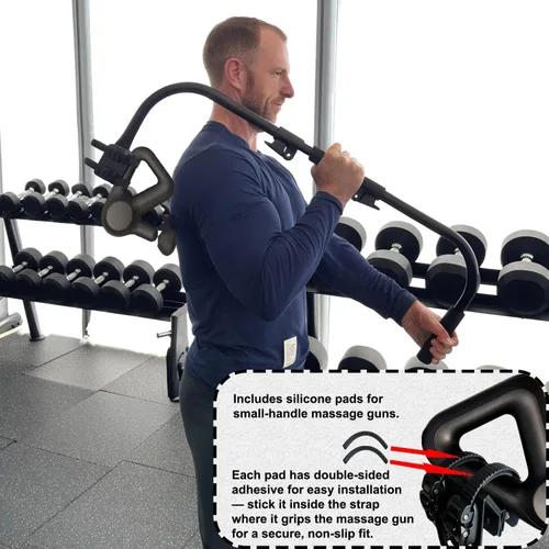 Miniatura 4 de Soporte ajustable para pistola de masaje con rango de longitud de 32 a 37 pulgadas para espalda, cuello y hombros, compatible con la mayoría
