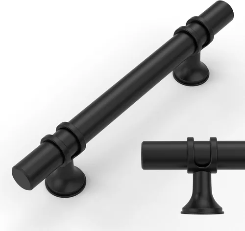 Miniatura 40 de Amerdeco ZH0050 - Paquete de 10 pomos de bronce champán para gabinetes, barra en T de 2 pulgadas, manijas de gabinete de cocina, manijas