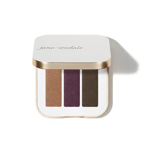Sombra de ojos PurePressed triple de jane iredale, color mineral altamente pigmentado, fórmula de larga duración y resistente a arrugas, segura para