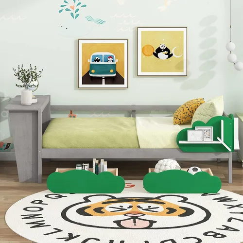 Miniatura 18 de Sofá cama de madera de diseño clásico, sofá cama, cama de plataforma, tamaño individual con salud y comodidad para dormitorio, estudio, sala