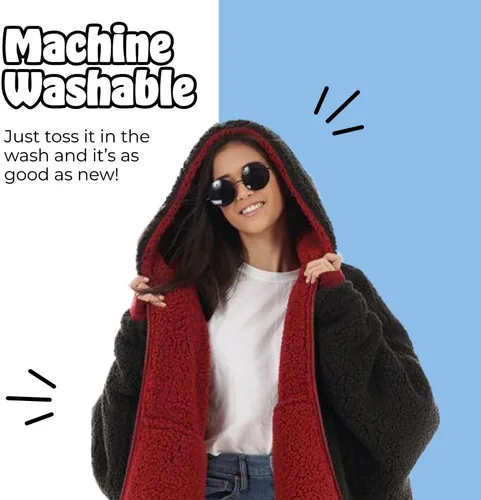 Miniatura 7 de THE COMFY Teddy Bear From Shark Tank Patented Zipper Oversized Sherpa Wearable Blanket Hoodie Gift for Women & Men