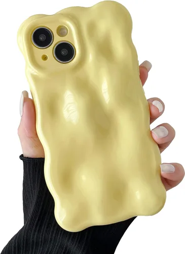 Miniatura 20 de XIZYO Funda para iPhone 13 de 6.1 pulgadas, bonito patrón de ondas, estético, 3D, rizado, ondulado, chapado en purpurina, para mujeres y niñas, Azul