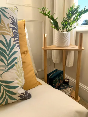 Miniatura 5 de Soporte ajustable para macetas de interior – Madera de bambú, altura y ancho ajustable (no necesita herramientas), se adapta a macetas pequeñas