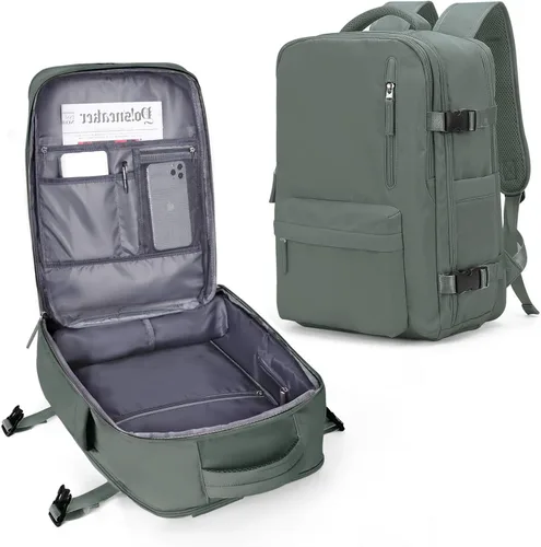 Miniatura 19 de VECAVE Mochila de mano para mujer, mochila de viaje grande aprobada por vuelo, impermeable de 14 pulgadas, mochila para laptop de negocios, mochila