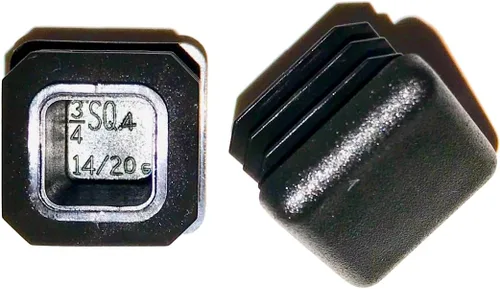 Miniatura 10 de Paquete de 10: (0.5 pulgadas (1/2 pulgadas), calibre 14-20, tapón cuadrado de plástico negro, tapa de extremo de tubo, insertos deslizantes