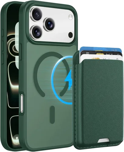 Miniatura 77 de Funda magnética para iPhone 12 Pro Max, cartera magnética desmontable con soporte para tarjetas, [compatible con MagSafe] grado militar, a prueba