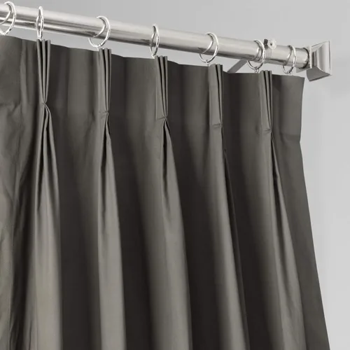 Miniatura 2 de HPD Half Price Drapes PRCT-S04B-84-FP - Cortina plisada de algodón sólido (1 panel), 25 x 84 pulgadas, gris Millstone