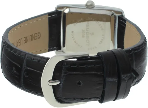 Miniatura 6 de Peugeot - Reloj de vestir de cuero con forma de tanque para mujer con números romanos, Reloj de vestir sin mangas para mujer