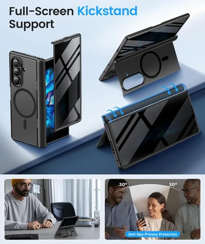 Miniatura 2 de BERFY Funda para Samsung Galaxy Z Fold 7 con Protector de Pantalla de Privacidad, [Compatible con MagSafe][Anti Espía] Soporte Plegable Oculto