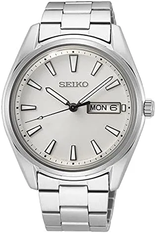 Miniatura 3 de Seiko Essentials - Reloj de cuarzo plateado con esfera plateada para hombre SUR339P1 Movimiento de cuarzo