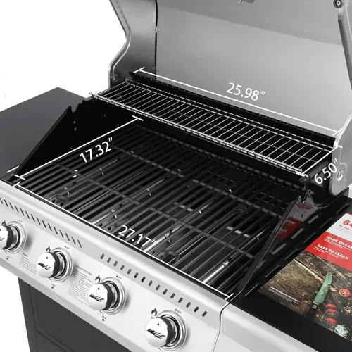 Miniatura 8 de Royal Gourmet GA4400T Parrilla de acero inoxidable de 4 quemadores, gasolina de propano líquido, 40,000 BTU, estilo de carrito, perfecto para un