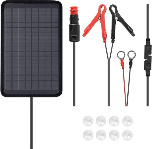 Miniatura 7 de Renogy Cargador solar de 10 W con enchufe de encendedor, pinzas lagarto, cables de batería para automóvil, barco, motocicletas, camiones