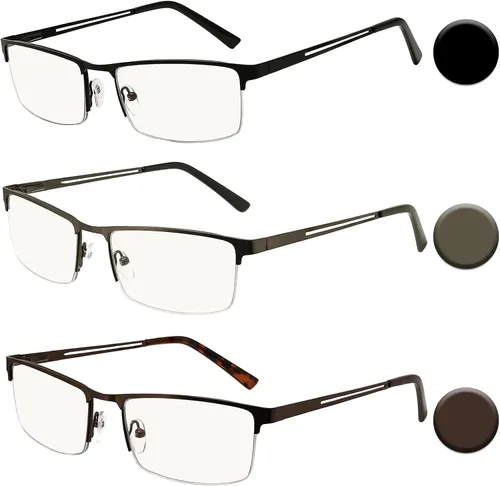 Miniatura 7 de MARE AZZURO Paquete de 4 lentes de lectura con bloqueo de luz azul para hombres y mujeres, ligeros para lectura de computadora 1.0 1.25 1.5 1.75 2.0