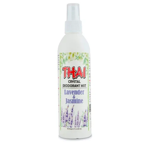 Thai Deodorant Stone Crystal Mist - Desodorante natural en aerosol, paquete de 8 onzas (lavanda y jazmín, individual)