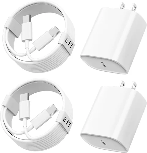 Miniatura 8 de Cargador de teléfono 17 16 15 de carga rápida, cable de carga USB C de 10 pies de largo con bloque de carga rápida de teléfono tipo C de 20 W