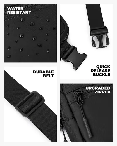 Miniatura 5 de CHOLISS Riñonera cruzada para mujeres y hombres, riñonera cruzada, Negro -, Riñonera cruzada de moda para mujeres y hombres, riñonera cruzada