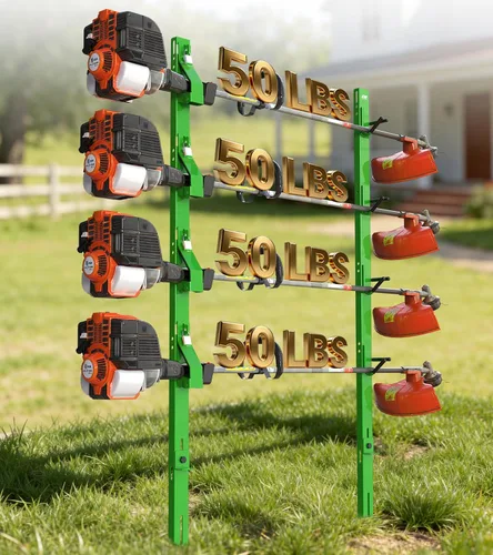 Miniatura 11 de ELITEWILL Weed Eater Rack para remolque, 3 lugares abiertos para recortadora de remolque, soporte para camión de paisajismo con 3 cerraduras
