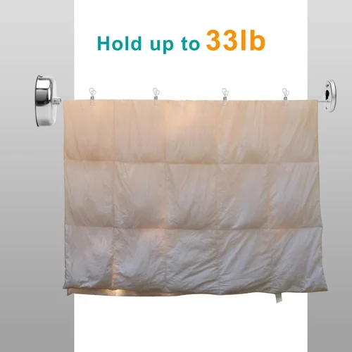 Miniatura 3 de Coolrunner - Tendedero retráctil, línea de ropa retráctil de 9.5 pies para interiores y exteriores, línea de ducha resistente con 10 pinzas de acero