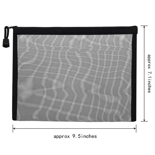 Miniatura 7 de Outus 15 bolsas de malla con cremallera, bolsa de maquillaje, organizador de viaje para cosméticos, estuche para lápices con cremallera para Negro