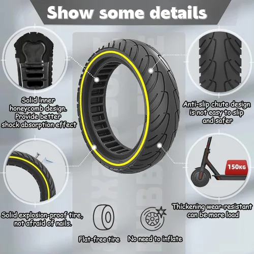 Miniatura 5 de 8.5x2.0 Neumático para Patinete, Compatible con 50/75-6.1 8 1/2x2 Neumático Original, 8.5 Pulgadas Compatible con Xiaomi m365/pro Aovopro ES80 Línea