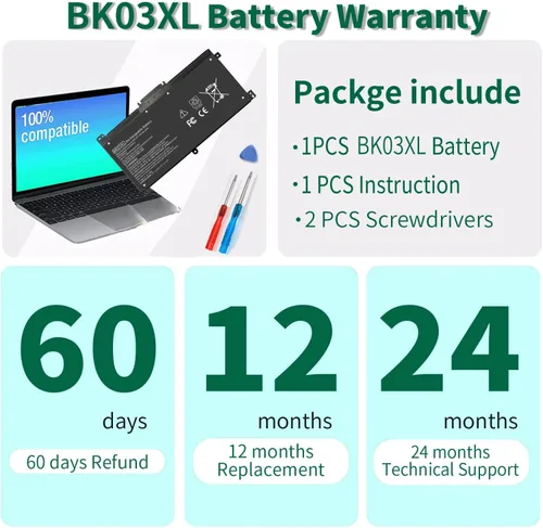 Miniatura 6 de BK03XL 916811-855 Batería para HP Pavilion X360 Convertible 14-ba0xx 14-ba2xx 45.9 ft-ba0xx 45.9 ft-ba1xx 45.9 ft-ba011dx 45.9 ft-ba013dx 45.9