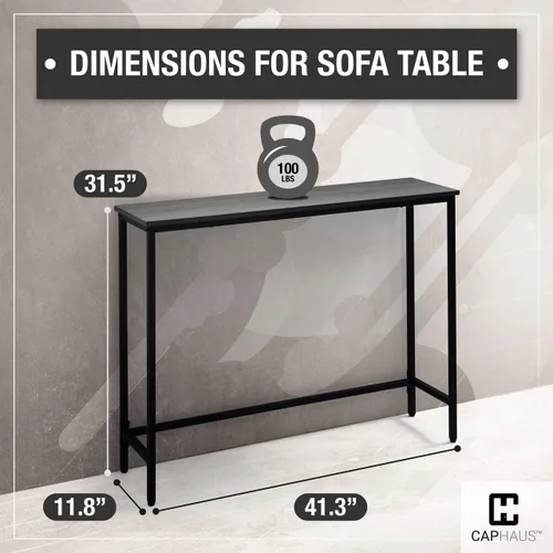 Miniatura 3 de Fencer - Mesa consola moderna, 41 pies, entrada, sala de estar, industrial, roble gris