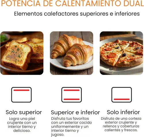 Miniatura 7 de Horno de Aire Frito Elite Gourmet EAF0852SS, Capacidad de 8.5 Qt. con función de freír al aire, asar, tostar, hornear y asar con convección, Acero
