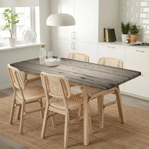 Miniatura 3 de GTEVUTS Mantel rústico de grano de madera oscura envejecida, 5 x 2.2 pies, ajustable, rectangular, tela de poliéster con bordes elásticos retro