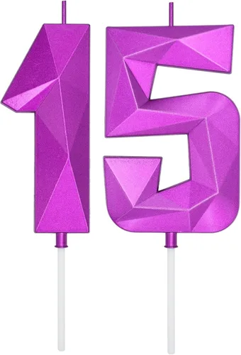 Miniatura 278 de DERVENTA Velas de cumpleaños con números grandes, 3D, color rosa, 3.7 pulgadas, decoración para tartas de fiesta, 1 pieza (número 3 rosa)
