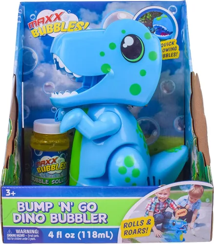 Miniatura 2 de Bump N Go Dino - Soplador de burbujas en movimiento para niños, luces y sonidos, burbujas de dinosaurio, giros y movimientos, juguete exterior