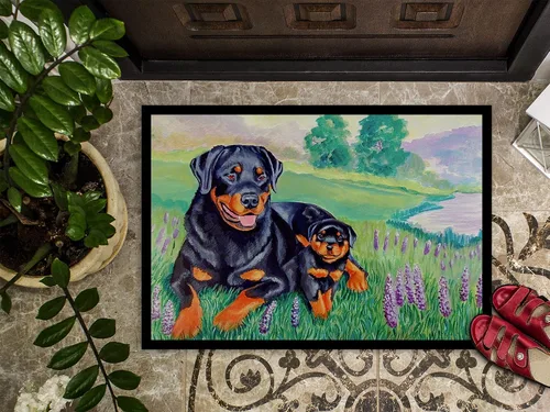 Miniatura 3 de Caroline's Treasures 7141JMAT Rottweiler - Tapete para puerta delantera, 24 x 36 pulgadas, para interiores y exteriores, para entrada