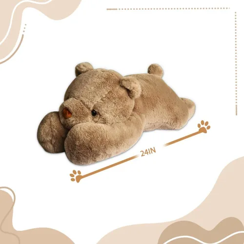 Miniatura 3 de FoxVilla Oso de 4 libras de peluche con peso, peluches de felpa con peso de 24 pulgadas para adultos, lindo peluche suave con peso para lanzar