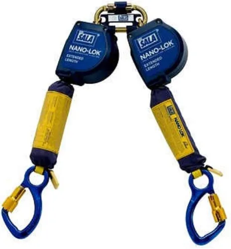 Nano-Lok Extended 3101622 Clip de seguridad para detención de caídas de 11 pies de longitud extendida y 100% de amarre, montaje rápido del arnés de