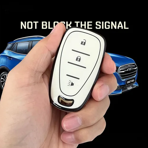Miniatura 7 de para llavero de Chevy Carcasa de entrada sin llave Compatible con Chevy Spark Traverse Equinox Trailblazer Trax 3 botones Funda inteligente