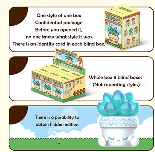 Miniatura 2 de Aven Rabbit Hugging Succulents 2 Series - Caja ciega de juguetes para figuras de acción lindas, modelo de regalo de cumpleaños, bolsa ciega