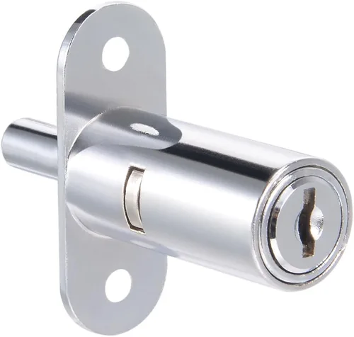 uxcell Cerradura de émbolo de empuje del gabinete del armario del escritorio del cajón, diámetro del cilindro de 3/4" longitud del cilindro 1-1/2",