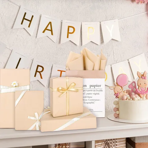 Miniatura 7 de Whaline 100 hojas de papel de seda bronceado del desierto, color pastel, papel de regalo de color sólido, papel decorativo para manualidades, Desert