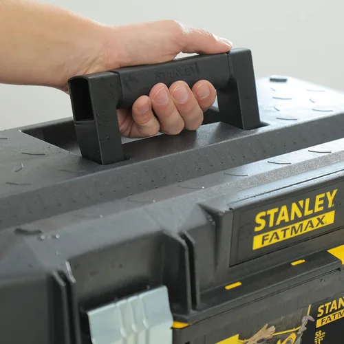 Miniatura 13 de STANLEY FATMAX - Caja de herramientas impermeable de 22.8 in, resistente al agua, gran capacidad de almacenamiento, ranura en V para corte extra