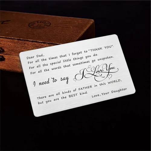 Miniatura 4 de FALOGIJE Tarjeta de cartera para papá de hija - You Are the Best Kind Father in the World - Día del Padre, regalos de cumpleaños para papá de parte