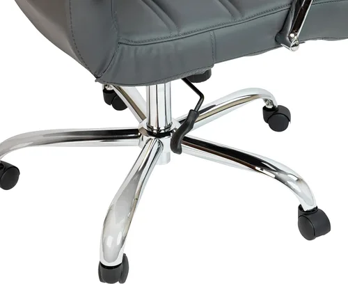 Miniatura 10 de Flash Furniture - Silla giratoria Whitney de oficina con respaldo alto de LeatherSoft, con asiento acolchado y reposabrazos, silla de oficina Gris