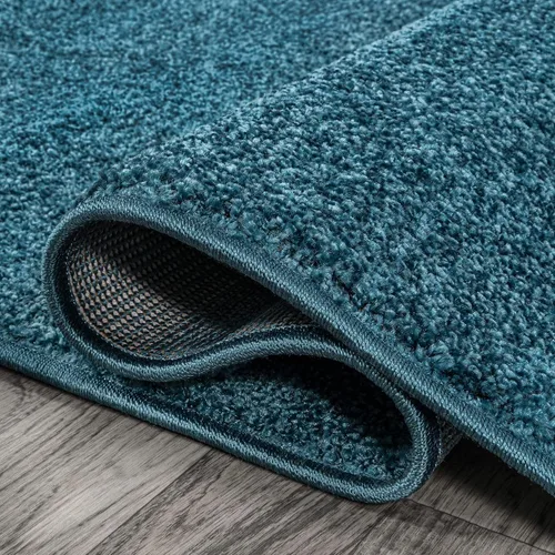 Miniatura 3 de JONATHAN Y Haze - Alfombra de pasillo turquesa sólida de pelo bajo 2 x 10 pies, estilo costero, bohemio, minimalista, clásica, fácil de limpiar