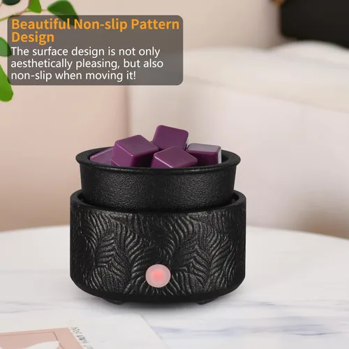 Miniatura 6 de Calentador eléctrico de cera de 4-en-1, calentador de velas para derretir cera perfumada, lindo quemador de fragancias de cera de cerámica