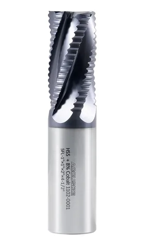 Miniatura 17 de Accusize Industrial Tools Fresa de Extremo de Desbaste M42 8% Cobalto TiAlN Diente Estándar, 3/4'' por 3/4'' por 1-5/8'' Longitud Flt, 1102-0034