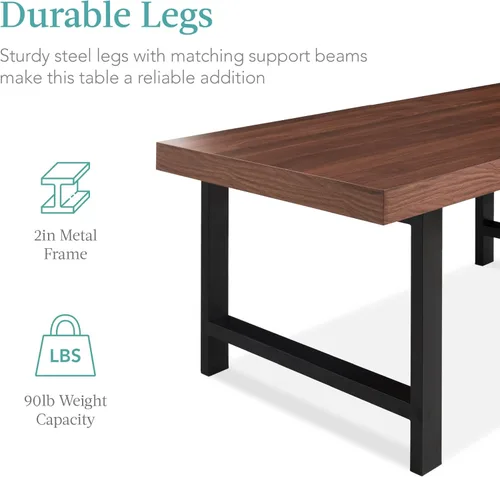 Miniatura 7 de Best Choice Products Mesa de centro moderna de 44 pulgadas, mesa de centro grande con parte superior de carnicero, mesa de centro rectangular