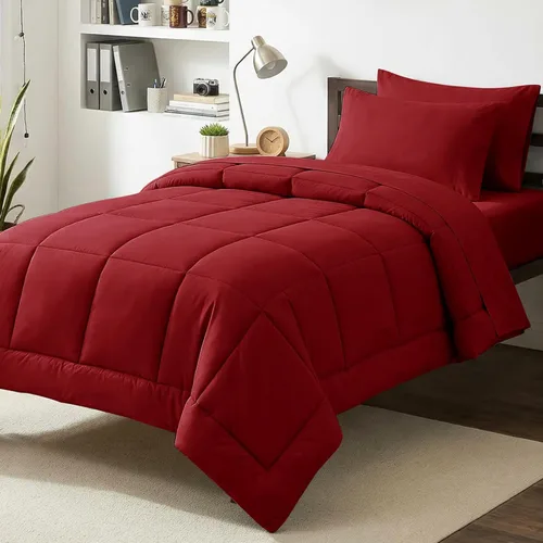 Miniatura 31 de CozyLux Juego de edredón tamaño King, color verde oliva, 7 piezas en una bolsa, edredón verde tamaño King, juegos de ropa de cama para todas