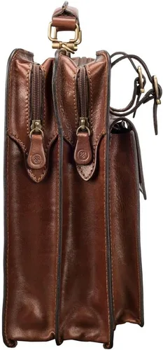 Miniatura 3 de Maxwell Scott - Mens Luxury Italian Leather Large Square Briefcase - Zip Closure - Handmade in Italy - The Alanzo