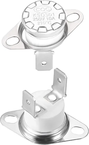 Miniatura 16 de uxcell KSD301 Termostato 266.0 °F/266°F 10A Normalmente Cerrado N.C Ajuste Snap Disc Interruptor de temperatura para microondas, horno, cafetera 2