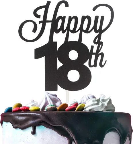 Miniatura 79 de LINGTEER - Decoración para pastel con texto "Happy Birthday 100", color negro